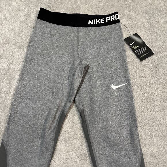 Nike Kids Pro Gray Leggings - Picture 2 of 5